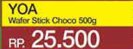 Promo Harga YOA Wafer Stick Chocolate 500 gr - Yogya