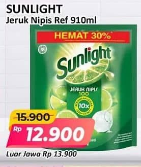 Promo Harga Sunlight Pencuci Piring Jeruk Nipis 100 910 ml - Alfamart