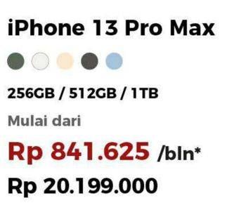 Promo Harga Apple iPhone 13 Pro Max 512 GB, 1 TB, 256 GB  - Erafone