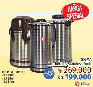 Promo Harga SIGMA Thermos Stainless Steel  - LotteMart