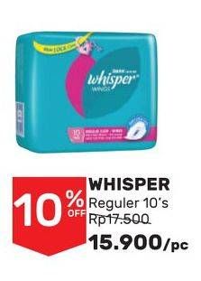 Promo Harga Whisper Maxi Fit Regular 10 pcs - Guardian
