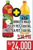 Promo Harga MINUTE MAID Juice Pulpy 1Ltr + FRESTEA Minuman Teh 1500ml  - Hypermart
