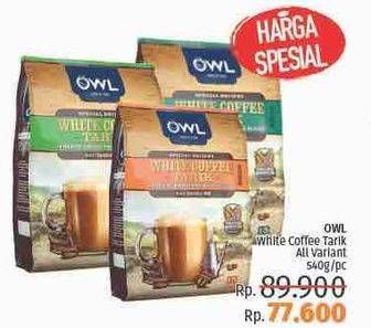 Promo Harga OWL White Coffee Tarik All Variants per 15 sachet 36 gr - LotteMart