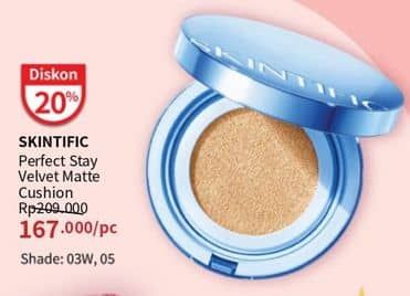 Promo Harga Skintific Perfect Stay Velvet Matte Cushion 03 Petal, 05 Sand 11 ml - Guardian