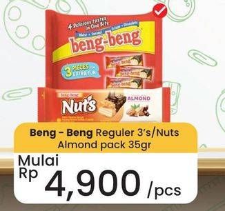 Promo Harga Beng-Beng Reguler/Nuts Almond  - Carrefour