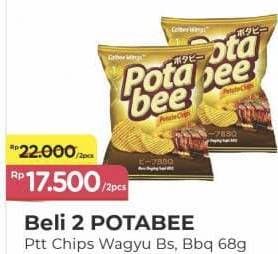 Promo Harga Potabee Snack Potato Chips Wagyu Beef Steak, BBQ Beef 68 gr - Alfamart