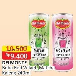 Promo Harga DEL MONTE Boba Drink Red Velvet, Matcha 240 ml - Alfamart