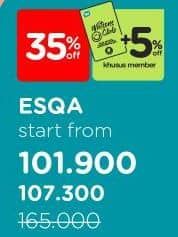 ESQA Product  Diskon 34%, Harga Promo Rp107.300, Harga Normal Rp165.000, Start from, 
Khusus Member Rp. 101.900, Khusus Member