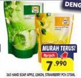 Promo Harga 365 Hand Soap Apple, Lemon, Strawberry 375 ml - Superindo