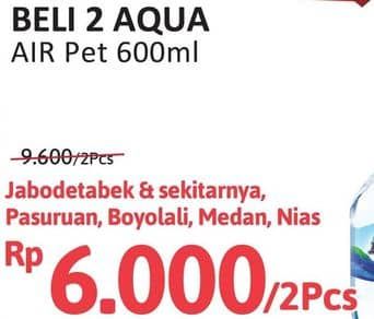 Promo Harga Aqua Air Mineral 600 ml - Alfamidi