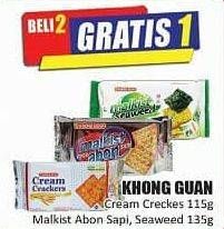 Promo Harga KHONG GUAN Cream Crackers 115 g/ Malkist Abon Sapi, Seaweed 135 g  - Hari Hari