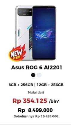 Promo Harga Asus ROG 6 AI2201 12GB + 256GB, 8GB + 256GB  - Erafone