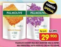 Promo Harga Palmolive Naturals Shower Milk Milk Honey, Irrestible Softness Milk Black Orchid 400 ml - Superindo
