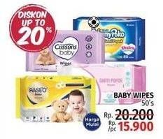 Promo Harga MAMY POKO/CUSSONS BABY/MITU/PASEO Baby Wipes 50Pcs  - LotteMart