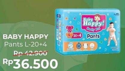 Promo Harga Baby Happy Body Fit Pants L20+4 24 pcs - Alfamart