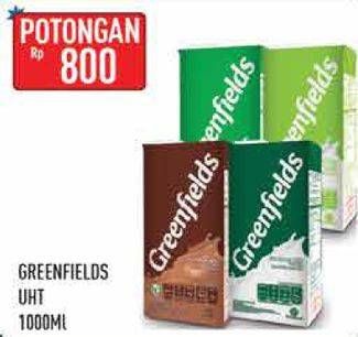 Promo Harga GREENFIELDS UHT Choco Malt, Full Cream, Low Fat, Skimmed Milk 1000 ml - Hypermart