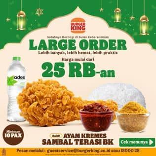 Promo Harga Large Order  - Burger King