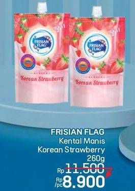 Promo Harga Frisian Flag Susu Kental Manis Korean Strawberry 260 gr - LotteMart