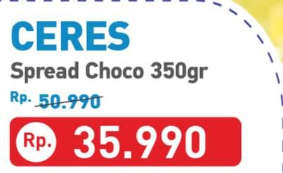 Promo Harga Ceres Choco Spread Choco Hazelnut 350 gr - Hypermart