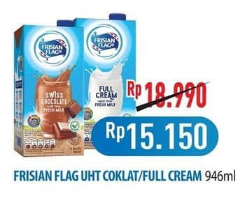 Promo Harga Frisian Flag Susu UHT Purefarm Swiss Chocolate, Full Cream 946 ml - Hypermart