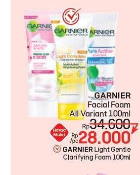 Promo Harga Garnier Facial Foam All Variants 100 ml - LotteMart