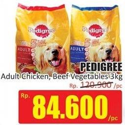 Promo Harga PEDIGREE Makanan Anjing Chicken, Beef Vegetables 3000 gr - Hari Hari
