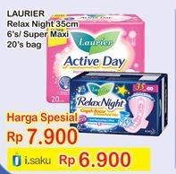 Promo Harga LAURIER Relax Night 35cm 6s / Active Day Super Maxi 20s  - Indomaret