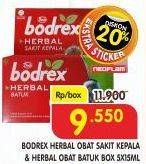 Promo Harga BODREX Herbal Obat Sakit Kepala/Obat Batuk Herbal 15ml  - Superindo