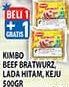 Promo Harga KIMBO Bratwurst Keju, Lada Hitam, Original 6 pcs - Hypermart