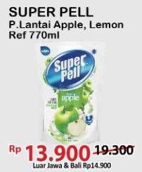 Promo Harga SUPER PELL Pembersih Lantai Fresh Apple, Lemon Ginger 770 ml - Alfamart