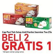 Promo Harga CAP POCI Teh Celup Asli, Vanila, Jasmine 25 pcs - Carrefour