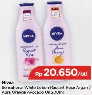 Promo Harga NIVEA Sensational Body Lotion Radiant Rose Argan, Aura Orange Avocado Oil 200 ml - TIP TOP