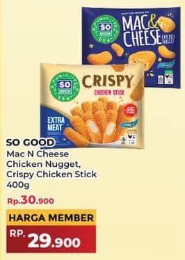Promo Harga So Good Chicken Nugget Mac Cheese, Original, Stick 400 gr - Yogya