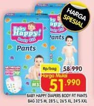 Promo Harga Baby Happy Body Fit Pants XL26, XXL24, L28, M32 24 pcs - Superindo