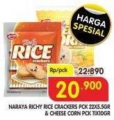 Promo Harga NARAYA Richy Rice Crackers, Cheese Corn per 11 pcs 10 gr - Superindo