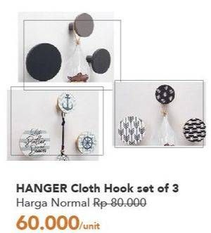 Promo Harga Hanger Hook Cloth per 3 pcs - Carrefour