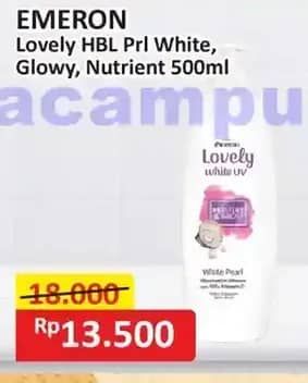 Promo Harga Emeron Lovely White Hand & Body Lotion Glow Bright Red Pomegranate, Nourish Bright Bengkoang, Healthy White 500 ml - Alfamart
