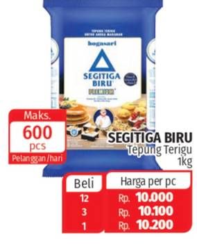 Promo Harga Bogasari Tepung Terigu Segitiga Biru 1000 gr - Lotte Grosir