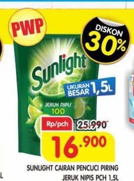 Promo Harga Sunlight Pencuci Piring Jeruk Nipis 100 1500 ml - Superindo