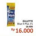Promo Harga GILLETTE Blue II Plus 3 pcs - Alfamidi