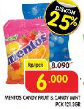Promo Harga MENTOS Candy Mint, Fruit 135 gr - Superindo