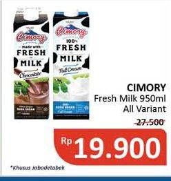 Promo Harga CIMORY Fresh Milk All Variants 950 ml - Alfamidi