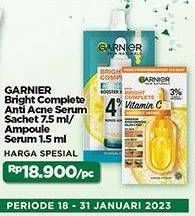 Promo Harga Garnier Bright Complete Serum Anti Acne Serum, 3% Ampoule Serum 2 ml - Indomaret