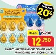Promo Harga MAKARIZO Vitacaps Hair Vitamin Cashmere Smooth, Long Strong, Prismatic Shine Color Reflect per 6 pcs 1 ml - Superindo