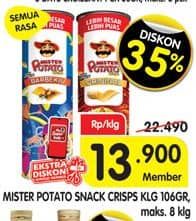 Promo Harga Mister Potato Snack Crisps All Variants 100 gr - Superindo