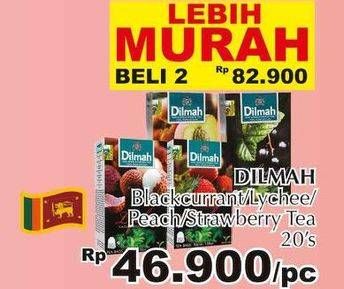 Promo Harga Dilmah Tea Blackcurrant, Lychee, Peach, Strawberry per 2 box 20 pcs - Giant