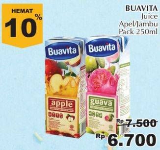 Promo Harga BUAVITA Fresh Juice Apple, Guava 250 ml - Giant