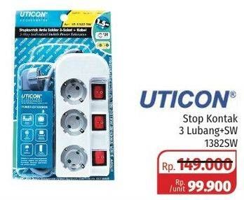 Promo Harga UTICON Stop Kontak 1382SW 1 pcs - Lotte Grosir