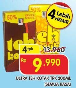 Promo Harga ULTRA Teh Kotak All Variants per 4 box 200 ml - Superindo