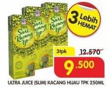 Promo Harga ULTRA Sari Kacang Ijo per 3 pcs 250 ml - Superindo